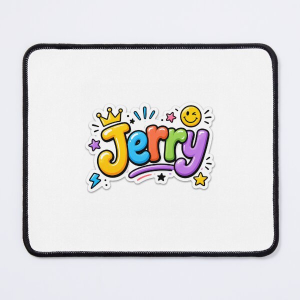 Item preview, Jerry Name Sticker | Colorful Cute Typography | Personalized Cartoon Name Decal designed and sold by StyloStudio.