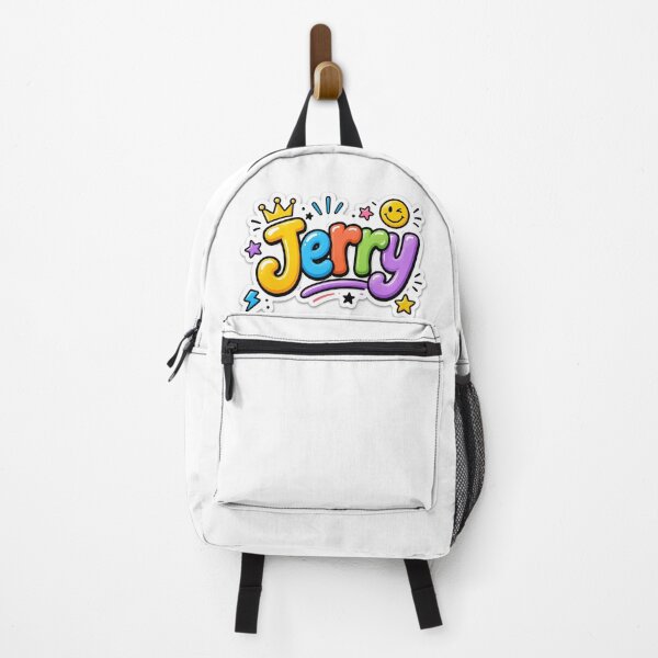 Artikelvorschau, Jerry-Namensaufkleber | Bunte, niedliche Typografie | Personalisierter Cartoon-Namensaufkleber entworfen und verkauft von StyloStudio.