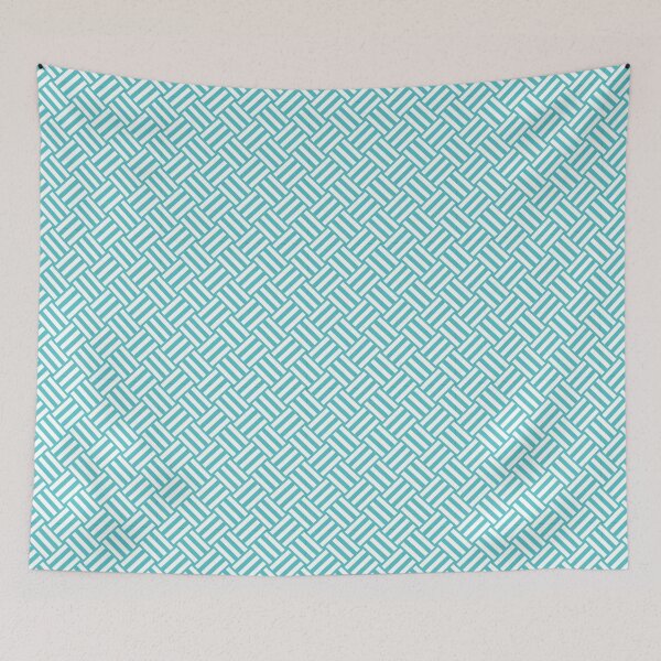 Item preview, Aqua and White basket weave designed and sold by pattern-archive.