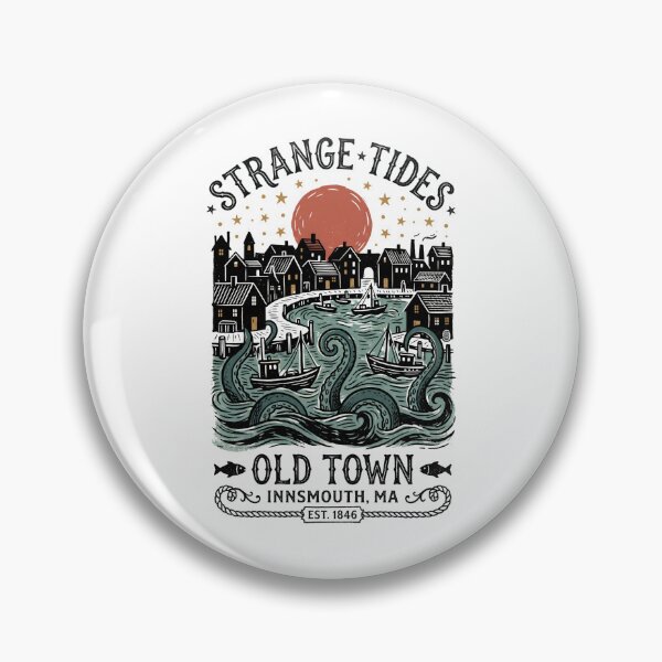 Item preview, Innsmouth Strange Tides Old Town Vintage Tentacles Moon designed and sold by Fenay Designs.