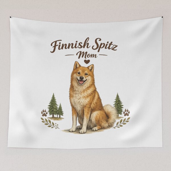 Item preview, Finnish Spitz Mom Cute Finnish Spitz Dog Lover Vintage Watercolor Design designed and sold by FurAndFlaireg.