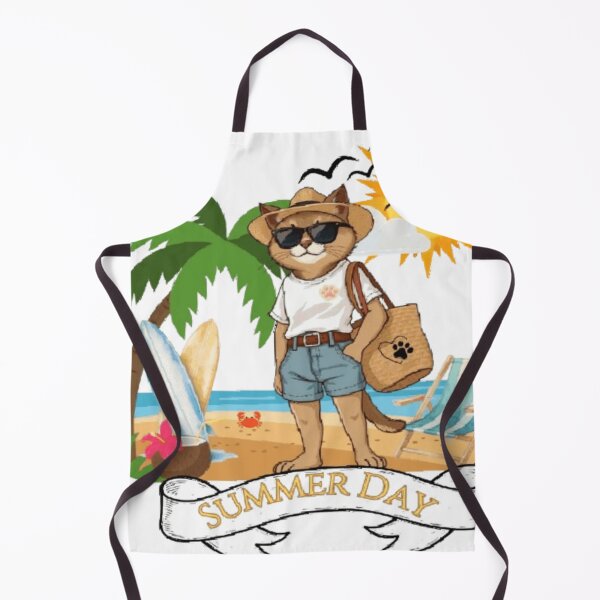 Item preview, Summer Day Cute Cat Beach Holiday Tropical Surfboard Vacation designed and sold by hoodiehood.