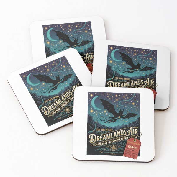 Item preview, Dreamlands Air Fly The Night Kadath Vintage Travel Poster designed and sold by Fenay Designs.