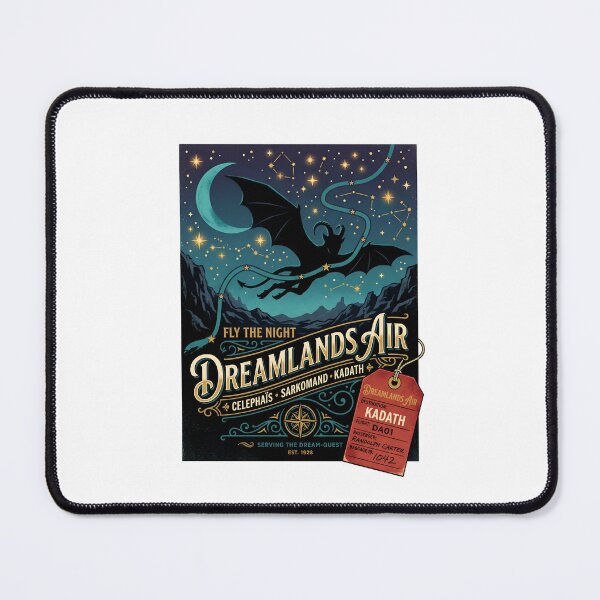 Item preview, Dreamlands Air Fly The Night Kadath Vintage Travel Poster designed and sold by Fenay Designs.