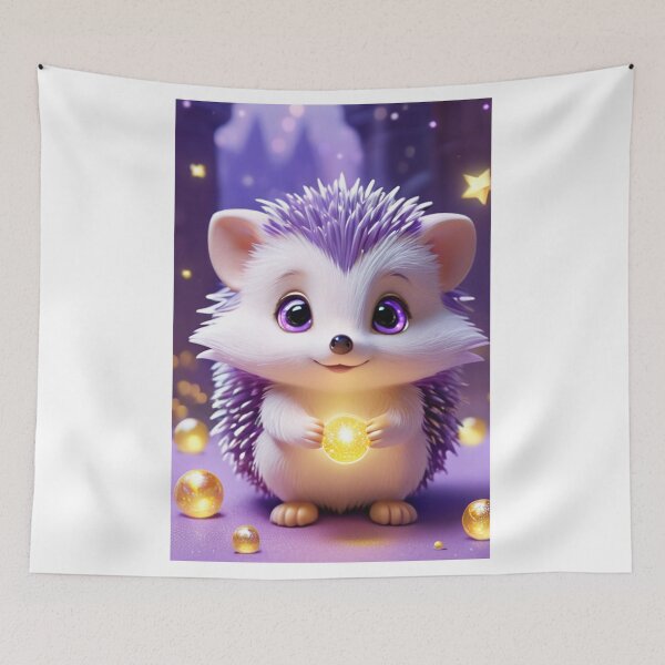 Item preview, Digital Art - Cartoon-Style Hedgehog, Softness and Enchantment designed and sold by DoodyPets.