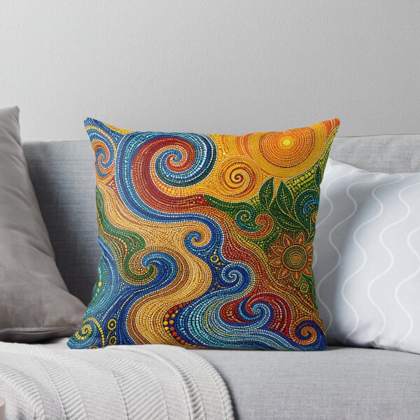 Item preview, Aboriginal Inspired Dot Art - Summer Sunny Floral River Pattern designed and sold by GrinGalore.
