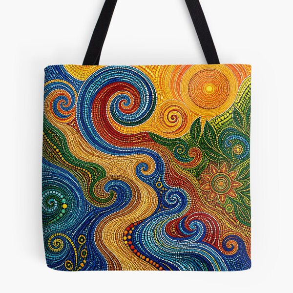Item preview, Aboriginal Inspired Dot Art - Summer Sunny Floral River Pattern designed and sold by GrinGalore.