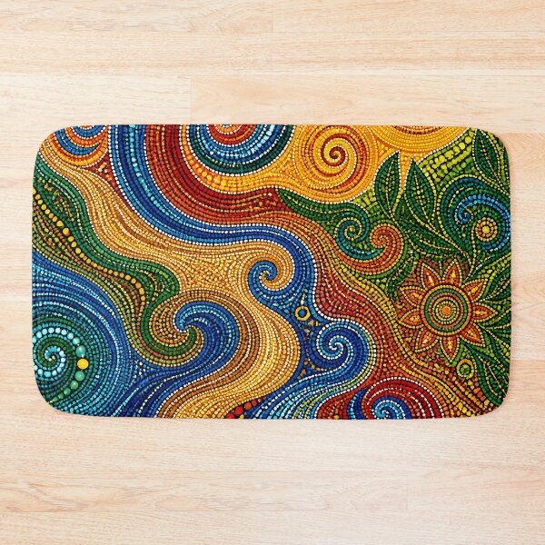 Item preview, Aboriginal Inspired Dot Art - Summer Sunny Floral River Pattern designed and sold by GrinGalore.