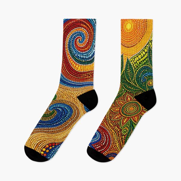 Item preview, Aboriginal Inspired Dot Art - Summer Sunny Floral River Pattern designed and sold by GrinGalore.