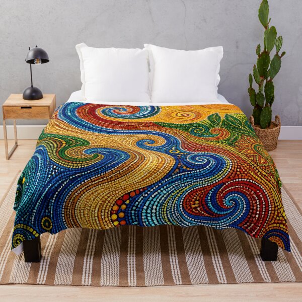 Item preview, Aboriginal Inspired Dot Art - Summer Sunny Floral River Pattern designed and sold by GrinGalore.