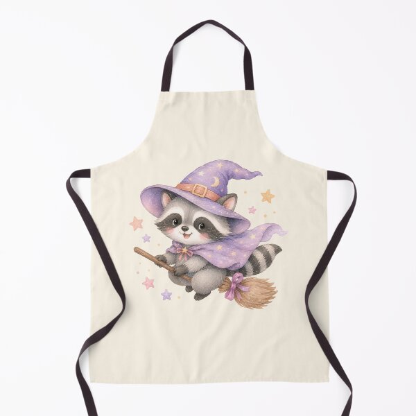 Item preview, Cute Witch Raccoon on Broomstick | Kawaii Pastel Halloween Magic designed and sold by looplandger.