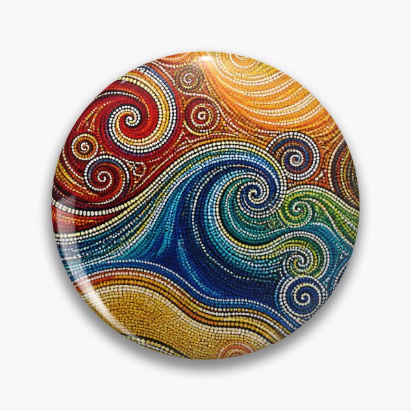 Item preview, Aboriginal Inspired Dot Art -  Solar Sun Waves Pattern designed and sold by GrinGalore.