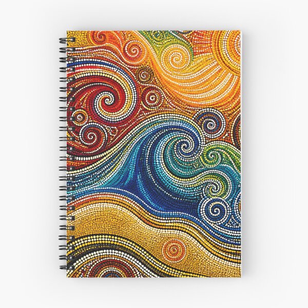 Item preview, Aboriginal Inspired Dot Art -  Solar Sun Waves Pattern designed and sold by GrinGalore.