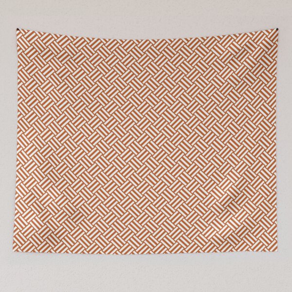 Item preview, Burnt Orange and White basket weave designed and sold by pattern-archive.