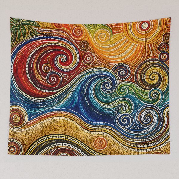 Item preview, Aboriginal Inspired Dot Art -  Solar Sun Waves Pattern designed and sold by GrinGalore.