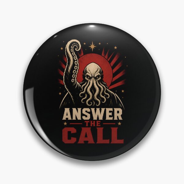Item preview, Answer The Call Cthulhu Propaganda Red Sunburst Star designed and sold by Fenay Designs.