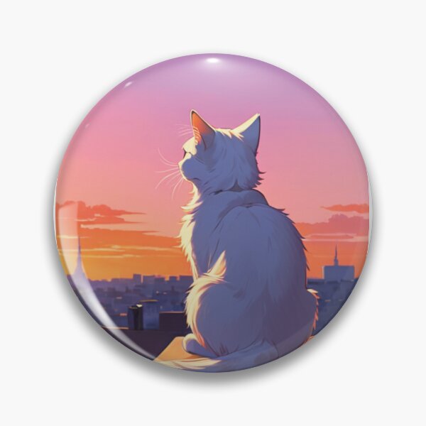Item preview, Digital Art - Cat on Parisian Roof, Dreamlike Atmosphere designed and sold by DoodyPets.