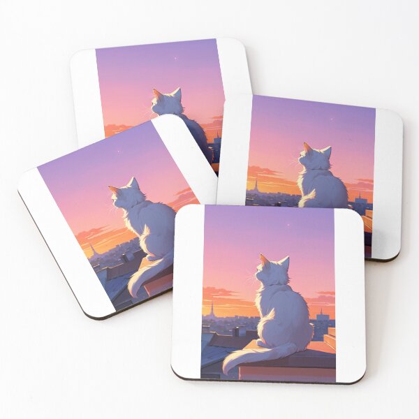 Item preview, Digital Art - Cat on Parisian Roof, Dreamlike Atmosphere designed and sold by DoodyPets.