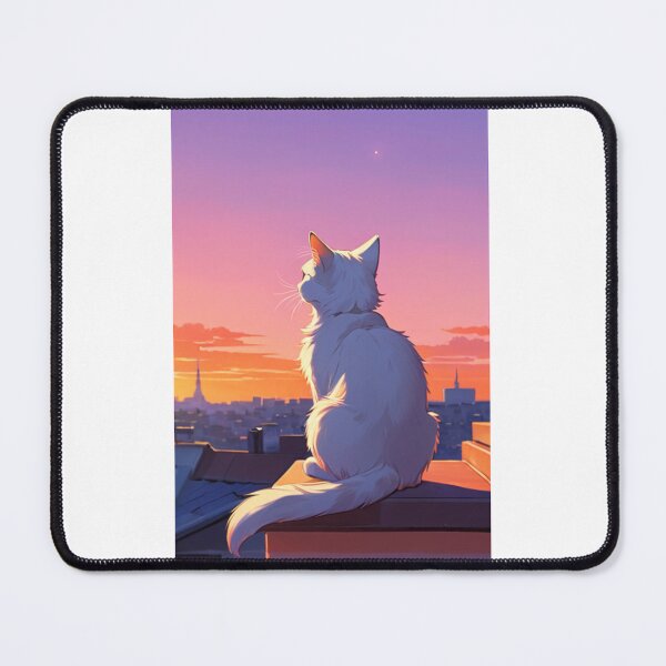 Item preview, Digital Art - Cat on Parisian Roof, Dreamlike Atmosphere designed and sold by DoodyPets.