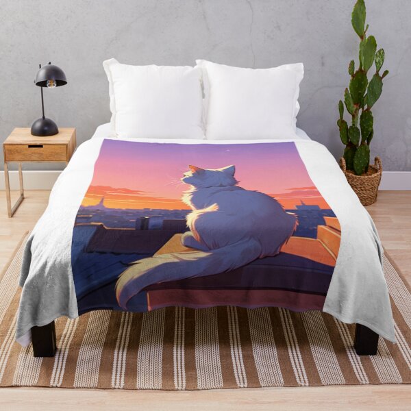 Item preview, Digital Art - Cat on Parisian Roof, Dreamlike Atmosphere designed and sold by DoodyPets.