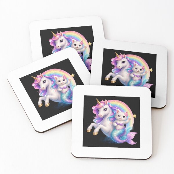 Item preview, Magical Unicorn Mermaid Kitty Rainbow designed and sold by Sneh024.