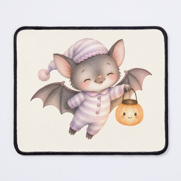 Item preview, Cute Baby Bat in Pajamas | Kawaii Halloween Pumpkin Lantern designed and sold by looplandger.