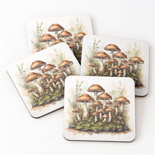 Item preview, Forest Mushrooms Watercolor Art designed and sold by RawNaturePrints.