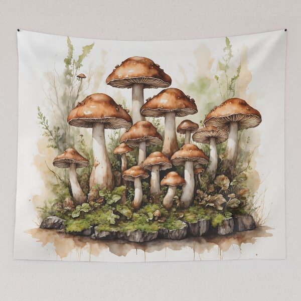 Item preview, Forest Mushrooms Watercolor Art designed and sold by RawNaturePrints.