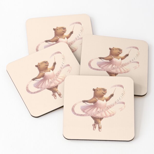 Item preview, Musical Capybara Ballerina in Pink Tutu designed and sold by MythicCotton.