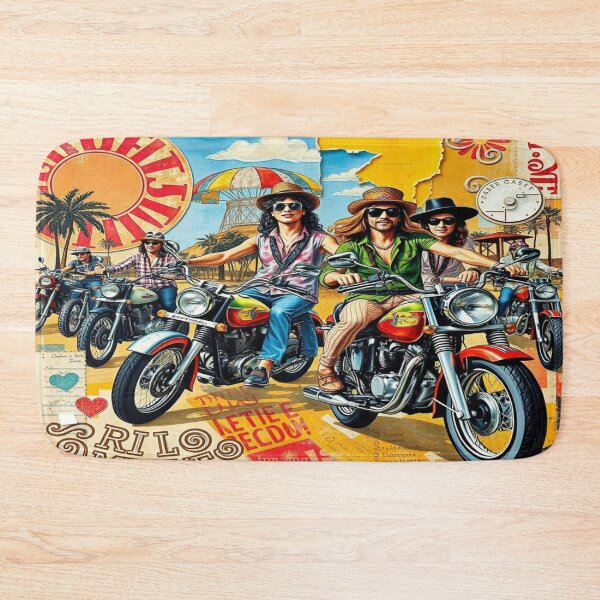 Item preview, Retro Beach Riders – Warhol Pop‑Art Collage Style designed and sold by FotoworldEdel.