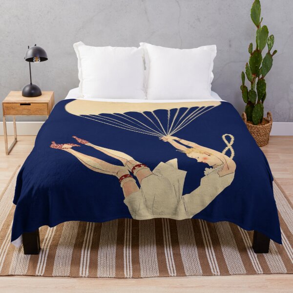 Item preview, John Held Jr - Falling Flapper - Parachute Art Deco Skydiver Wall Art for Vintage Decor Lovers designed and sold by RickE.