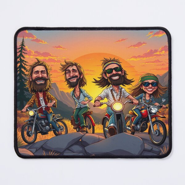 Item preview, Mountain Sunset Riders – Modern Caricature Art Style designed and sold by FotoworldEdel.