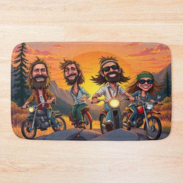 Item preview, Mountain Sunset Riders – Modern Caricature Art Style designed and sold by FotoworldEdel.