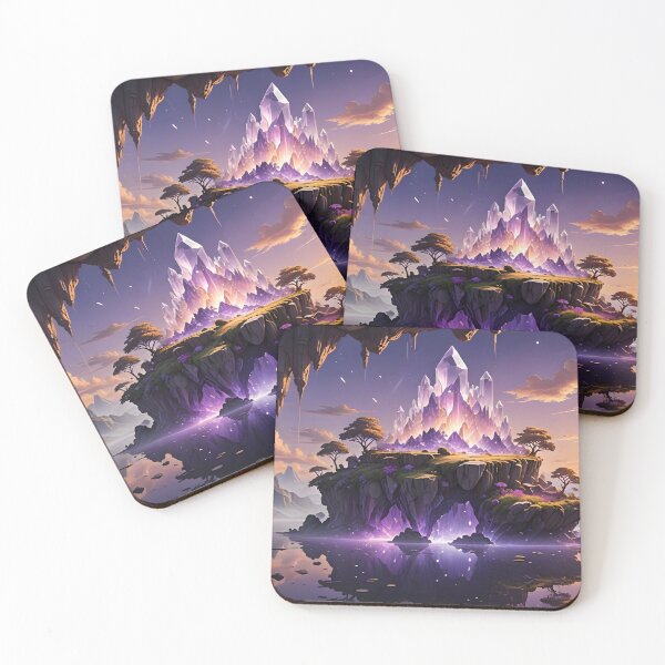 Item preview, Crystal Cave – Ethereal Floating Island Fantasy Art designed and sold by LittleBigGifts.