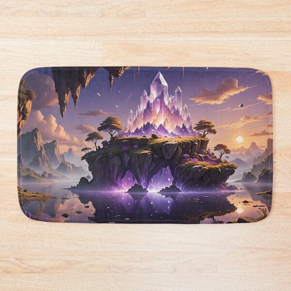 Item preview, Crystal Cave – Ethereal Floating Island Fantasy Art designed and sold by LittleBigGifts.