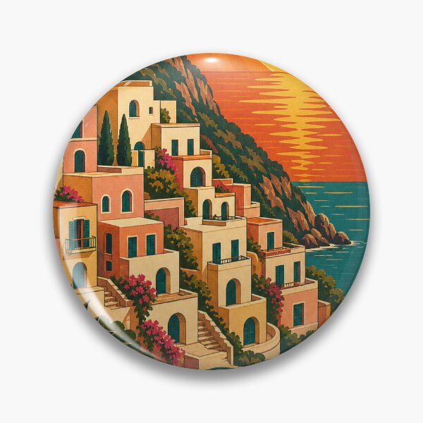 Item preview, Praiano Italy Travel Souvenir - Retro Illustration designed and sold by VisualArtsOasis.