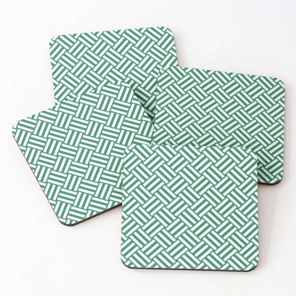 Item preview, Green and White basket weave designed and sold by pattern-archive.