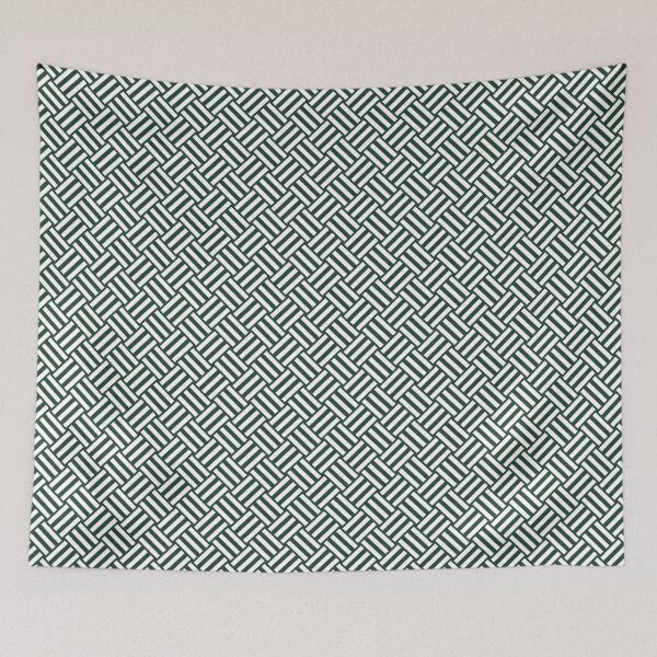 Item preview, Forest Green and White basket weave designed and sold by pattern-archive.