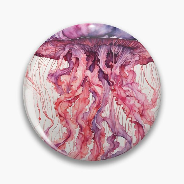 Item preview, Glowing Jellyfish Watercolor Painting designed and sold by RawNaturePrints.