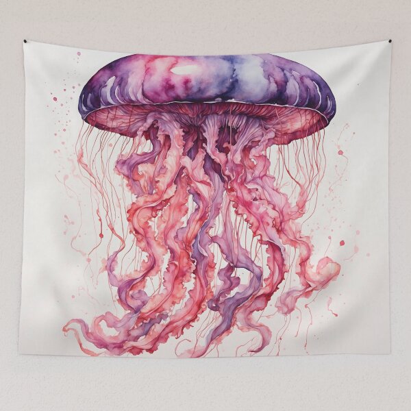 Item preview, Glowing Jellyfish Watercolor Painting designed and sold by RawNaturePrints.