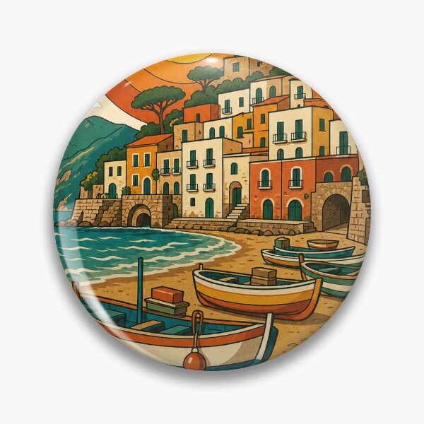Item preview, Cetara Italy Travel Souvenir - Retro Illustration designed and sold by VisualArtsOasis.