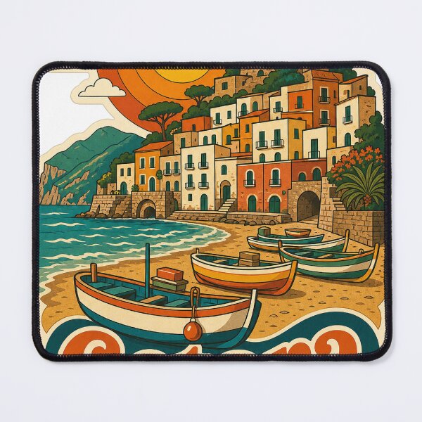 Item preview, Cetara Italy Travel Souvenir - Retro Illustration designed and sold by VisualArtsOasis.