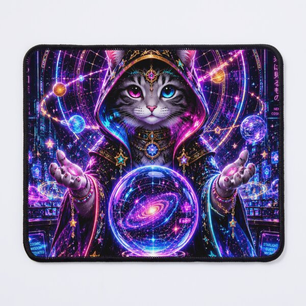 Item preview, Cosmic Oracle Cat – Celestial Fortune Crystal designed and sold by Neon Riot Studio.