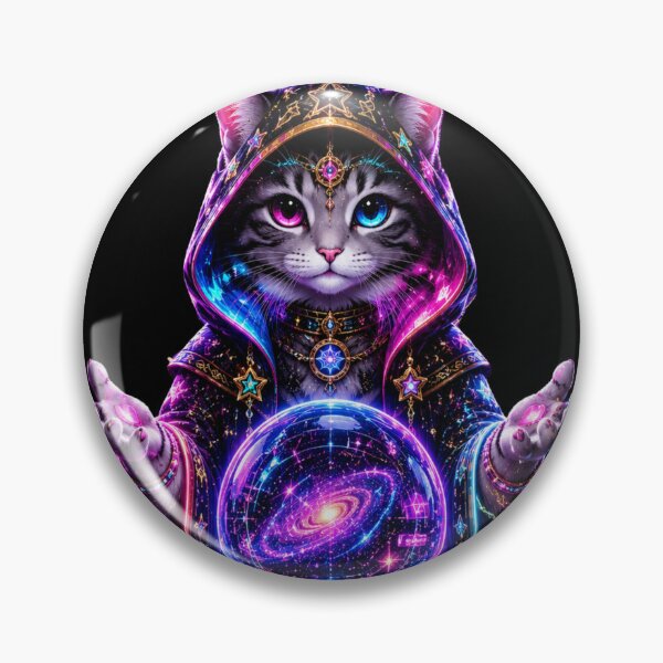 Artikelvorschau, Cosmic Oracle Cat – Celestial Fortune Crystal entworfen und verkauft von Neon Riot Studio.