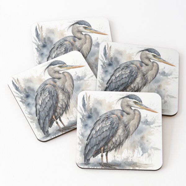 Item preview, Blue Heron Watercolor Art — Wildlife Print designed and sold by RawNaturePrints.