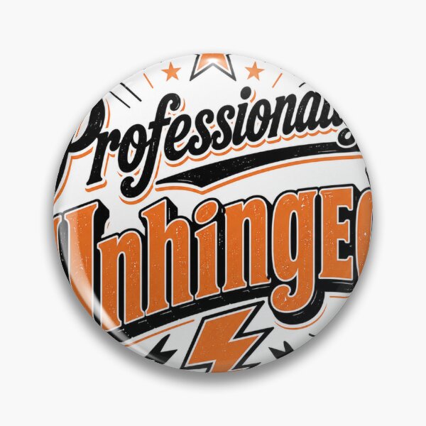 Item preview, Professionally Unhinged Funny Vintage Badge Sticker designed and sold by RedRubyBubble.