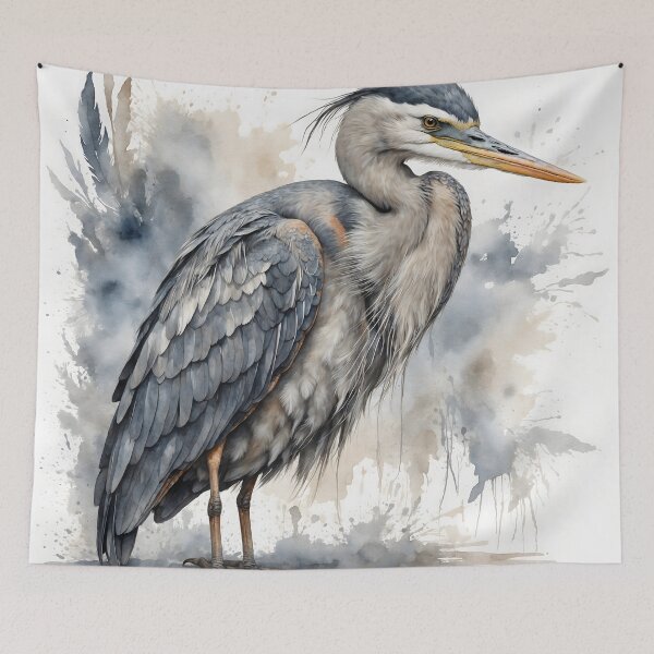 Item preview, Blue Heron Watercolor Art — Wildlife Print designed and sold by RawNaturePrints.