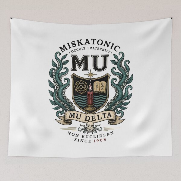 Item preview, Miskatonic Occult Fraternity Mu Delta Non Euclidean Crest designed and sold by Fenay Designs.