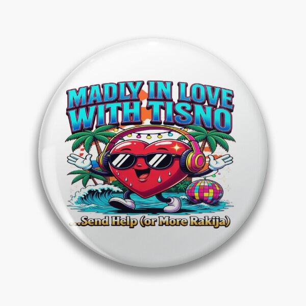 Item preview, Madly in Love with Tisno – Funny Festival Heart T-Shirt Design | Croatia Music Festival SVG PNG | EDM Rave Printable Graphic | Summer Party Sublimation Design | DTF, DTG, Cricut, Sticker & Mug Artwork designed and sold by Sushikidsntod.