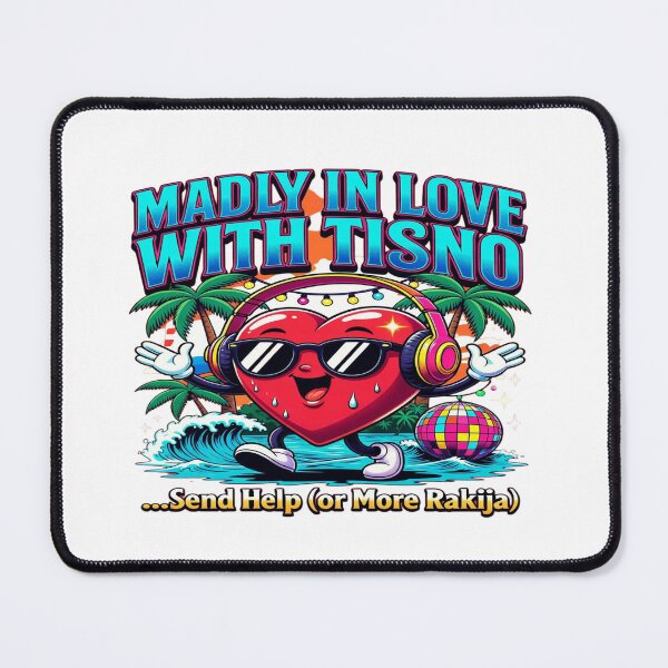 Item preview, Madly in Love with Tisno – Funny Festival Heart T-Shirt Design | Croatia Music Festival SVG PNG | EDM Rave Printable Graphic | Summer Party Sublimation Design | DTF, DTG, Cricut, Sticker & Mug Artwork designed and sold by Sushikidsntod.